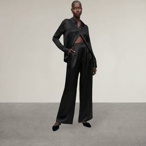 Reformation Willa Silk Black Pants